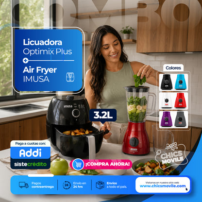 Combo Cocina Licuadora Optimix Plus + Freidora de aire imusa