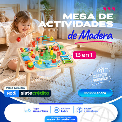 Mesa Montessori de actividades 13 en 1