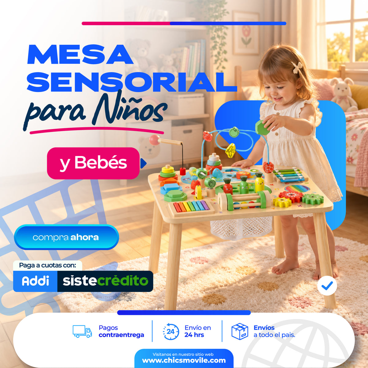 Mesa Montessori de actividades 13 en 1