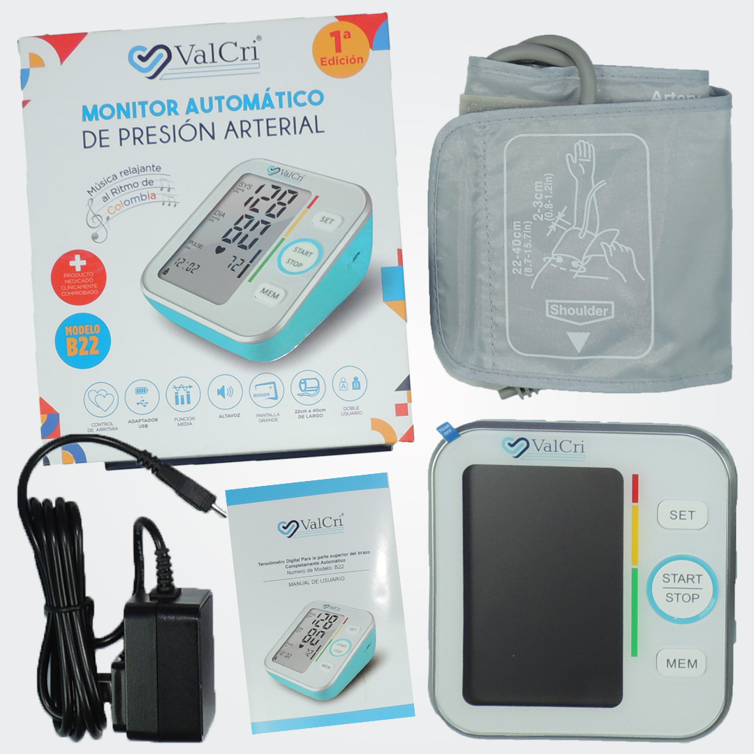 Tensiómetro Digital De brazo Valcri Modelo B22 con altavoz – Chics Movile