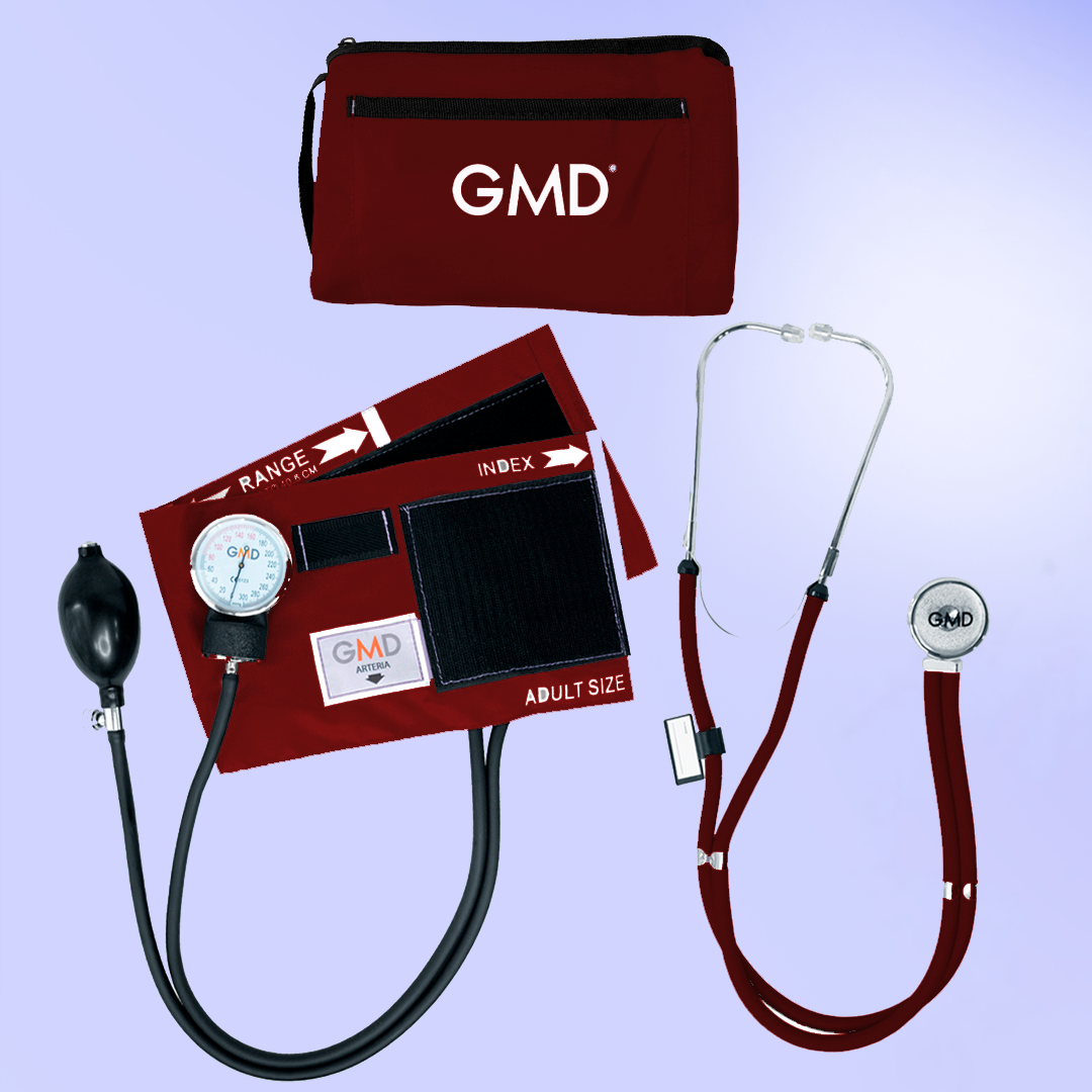 Kit de enfermería GMD Tensiómetro,  Fonendoscopio + Oxímetro + Termómetro + Torniquete Elástico